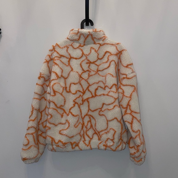 SHEIN Women’s Geometric Drop Shoulder O-ring Zipper Teddy Jacket - Picture 2 of 4